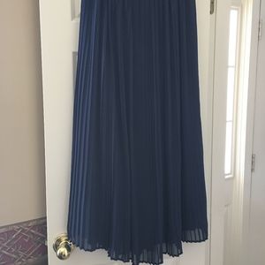 Lauren Conrad Navy Pleated Maxi Skirt